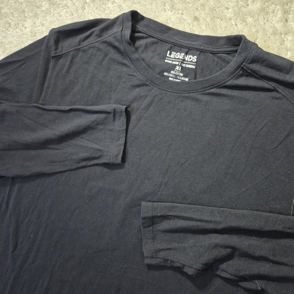 Legends Active T Shirt Work Hard Stay Humble Mens XL Black Stretch Minimalist